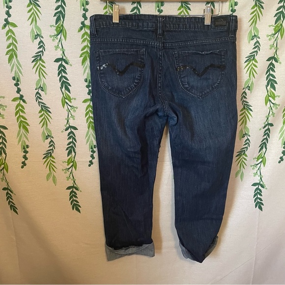 Size 10 Jordache Premium Ruby Straight Crop Capri - Dark Wash B2 - Picture 3 of 6